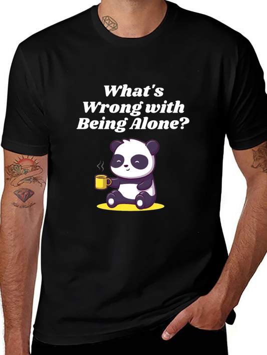 Alone Panda Graphic Tee - Relaxed Fit Black T-Shirt