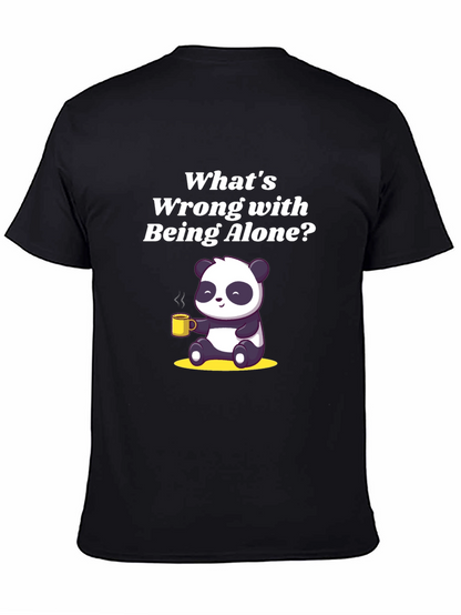Alone Panda Graphic Tee - Relaxed Fit Black T-Shirt