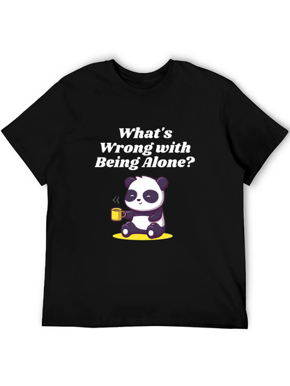 Alone Panda Graphic Tee - Relaxed Fit Black T-Shirt
