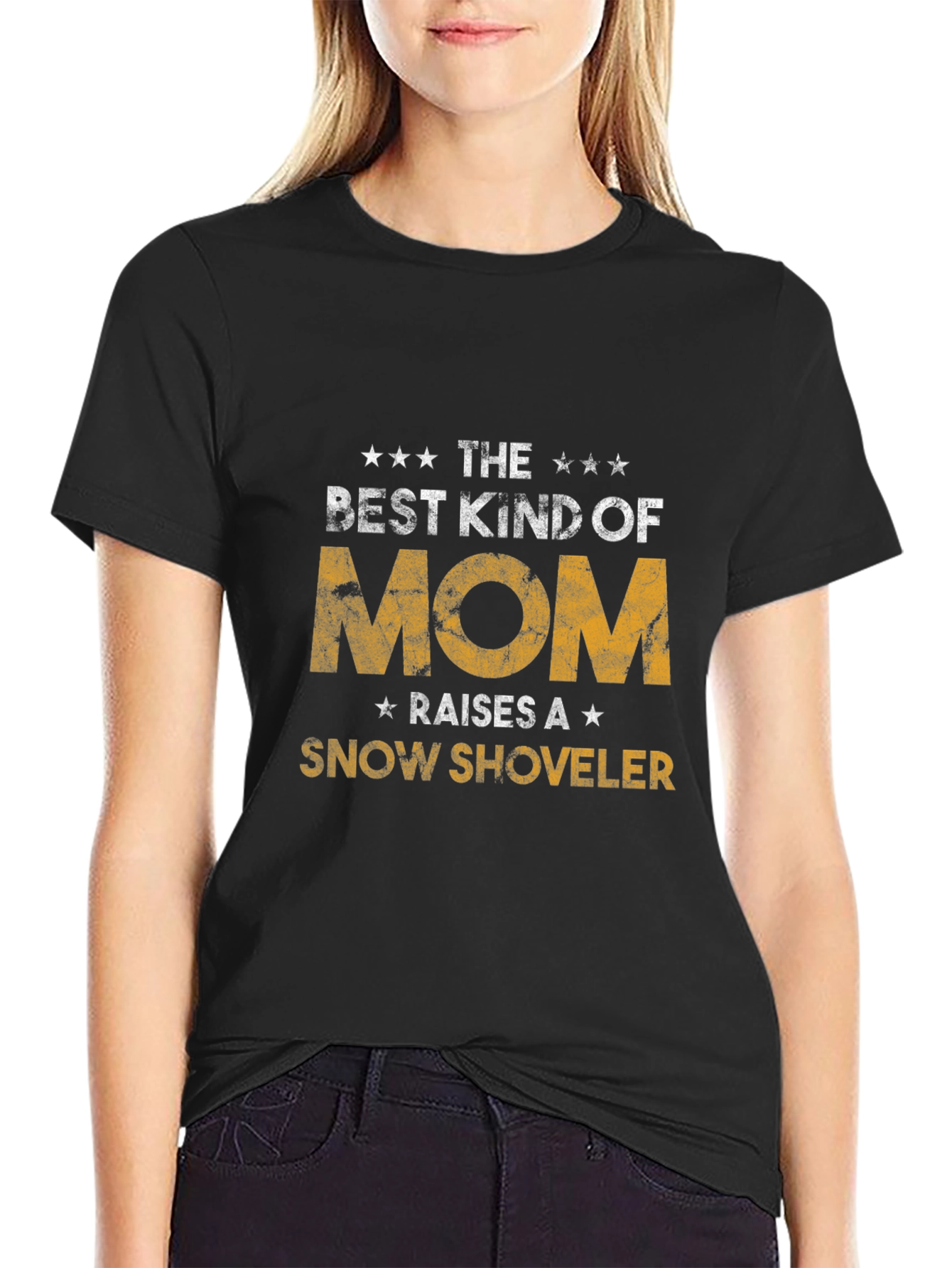 Best Kind of Mom Snow Shoveler Black T-Shirt