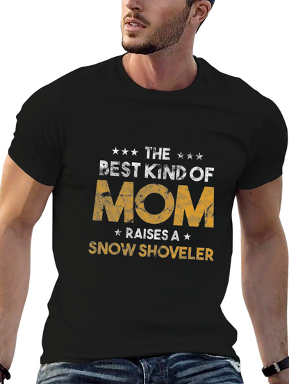 Best Kind of Mom Snow Shoveler Black T-Shirt