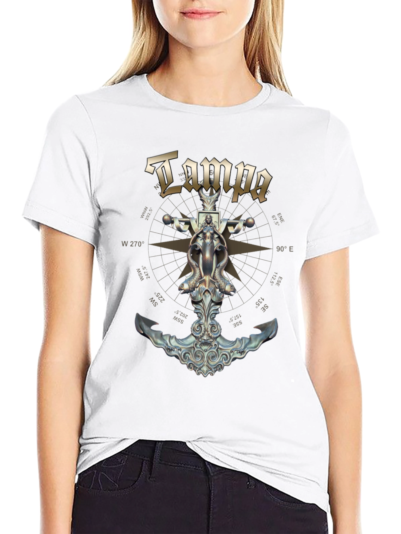 Tampa Nautical Anchor Compass T-Shirt