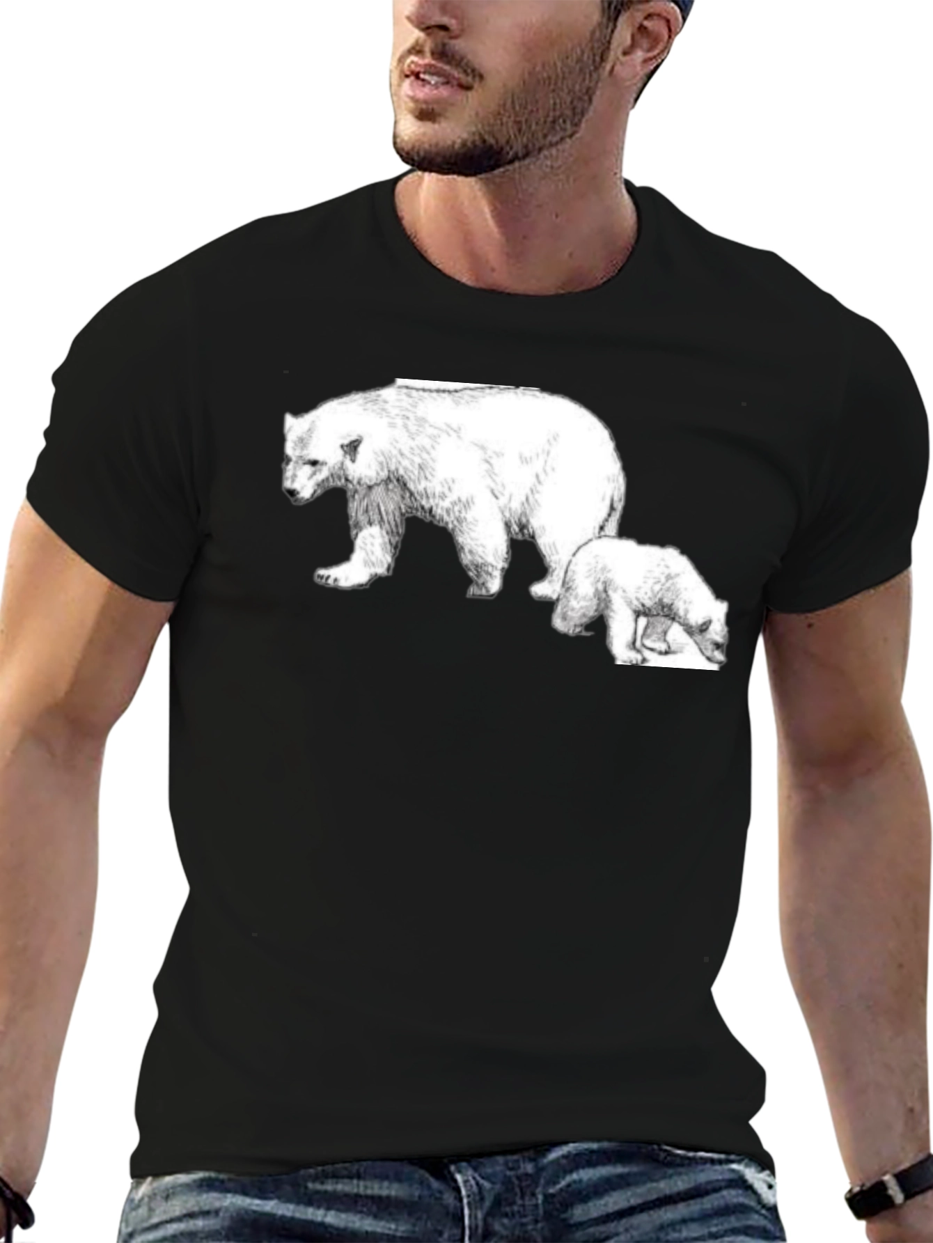Polar Bear Graphic Tee - Black