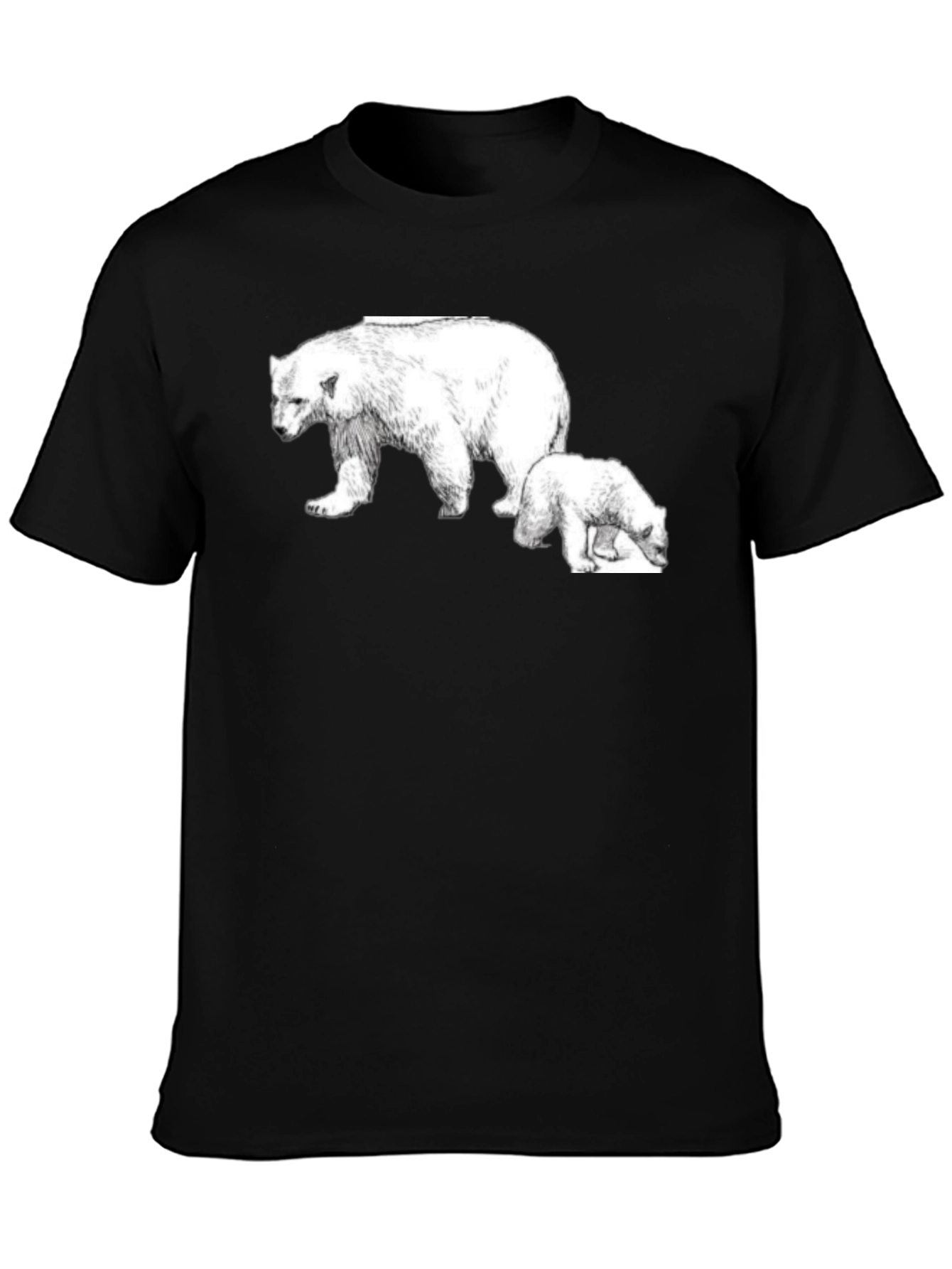 Polar Bear Graphic Tee - Black