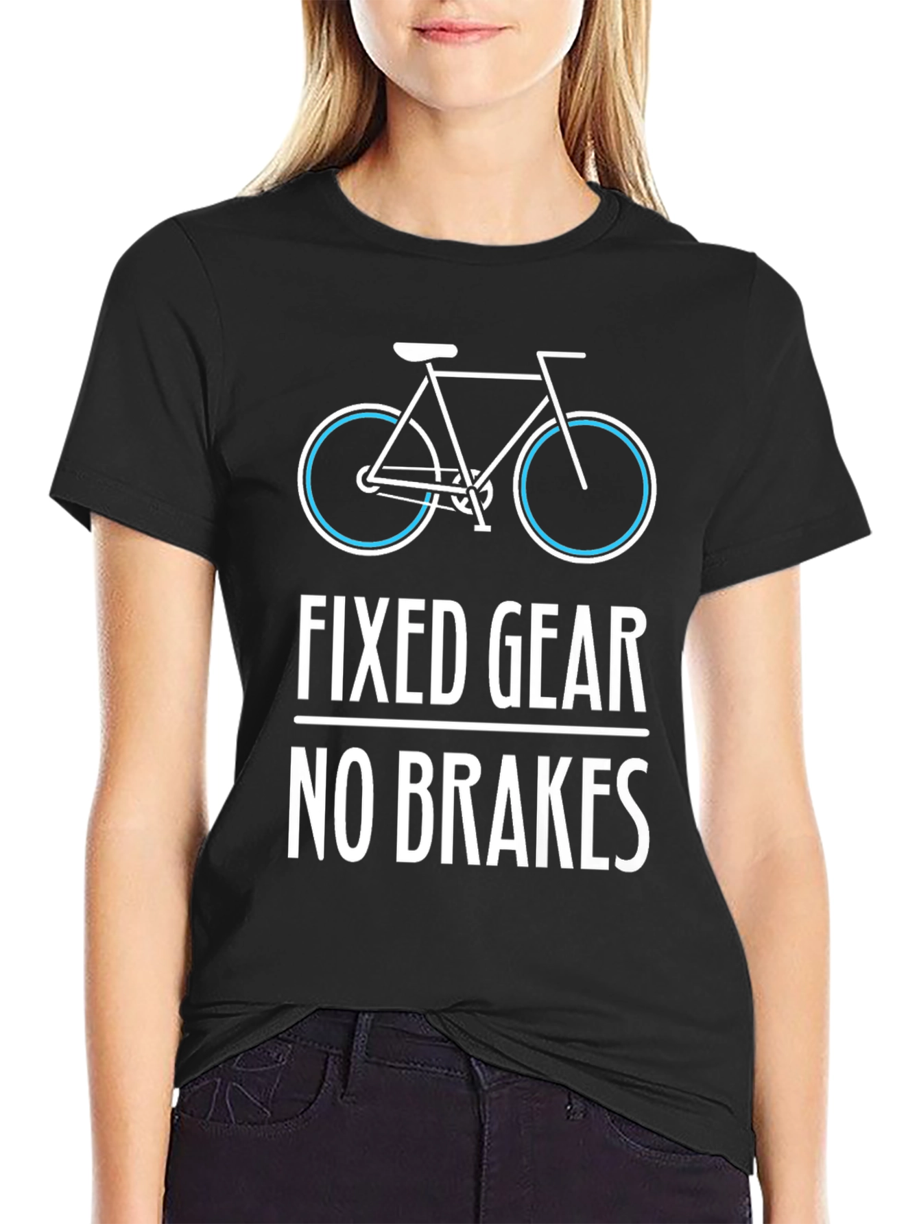 Fixed Gear No Brakes Mens T-Shirt