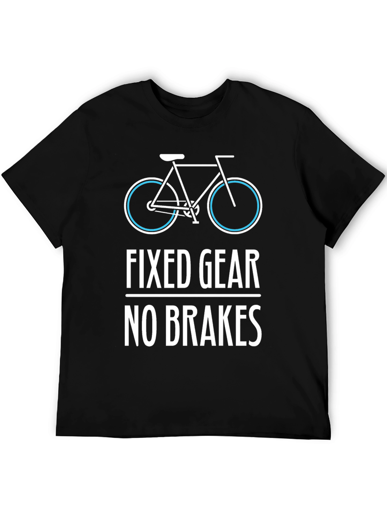 Fixed Gear No Brakes Mens T-Shirt