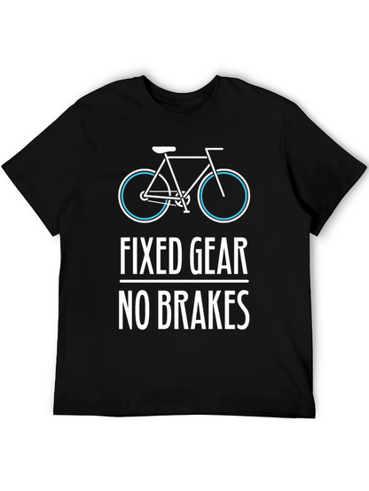 Fixed Gear No Brakes Mens T-Shirt