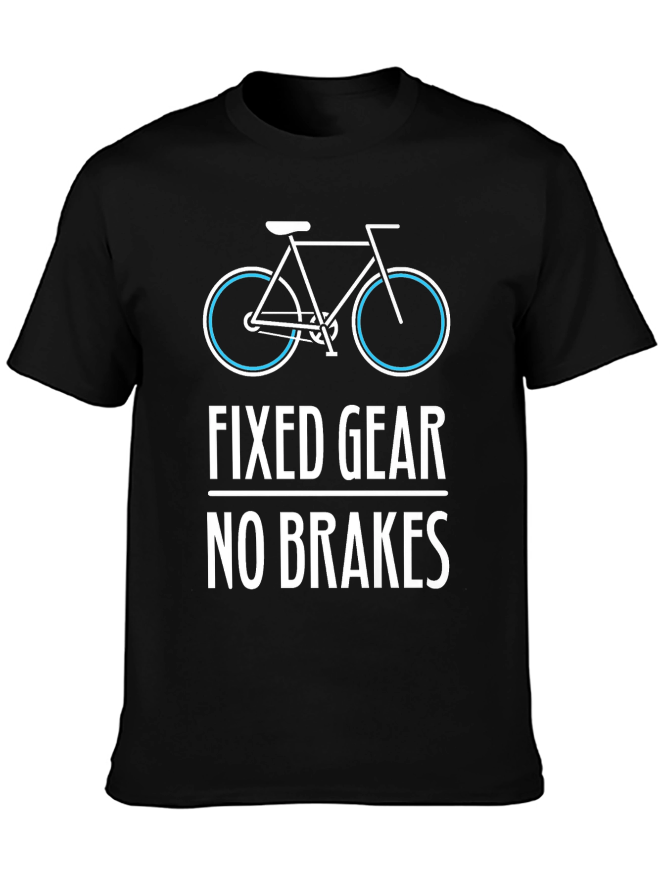 Fixed Gear No Brakes Mens T-Shirt