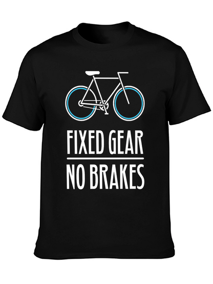 Fixed Gear No Brakes Mens T-Shirt