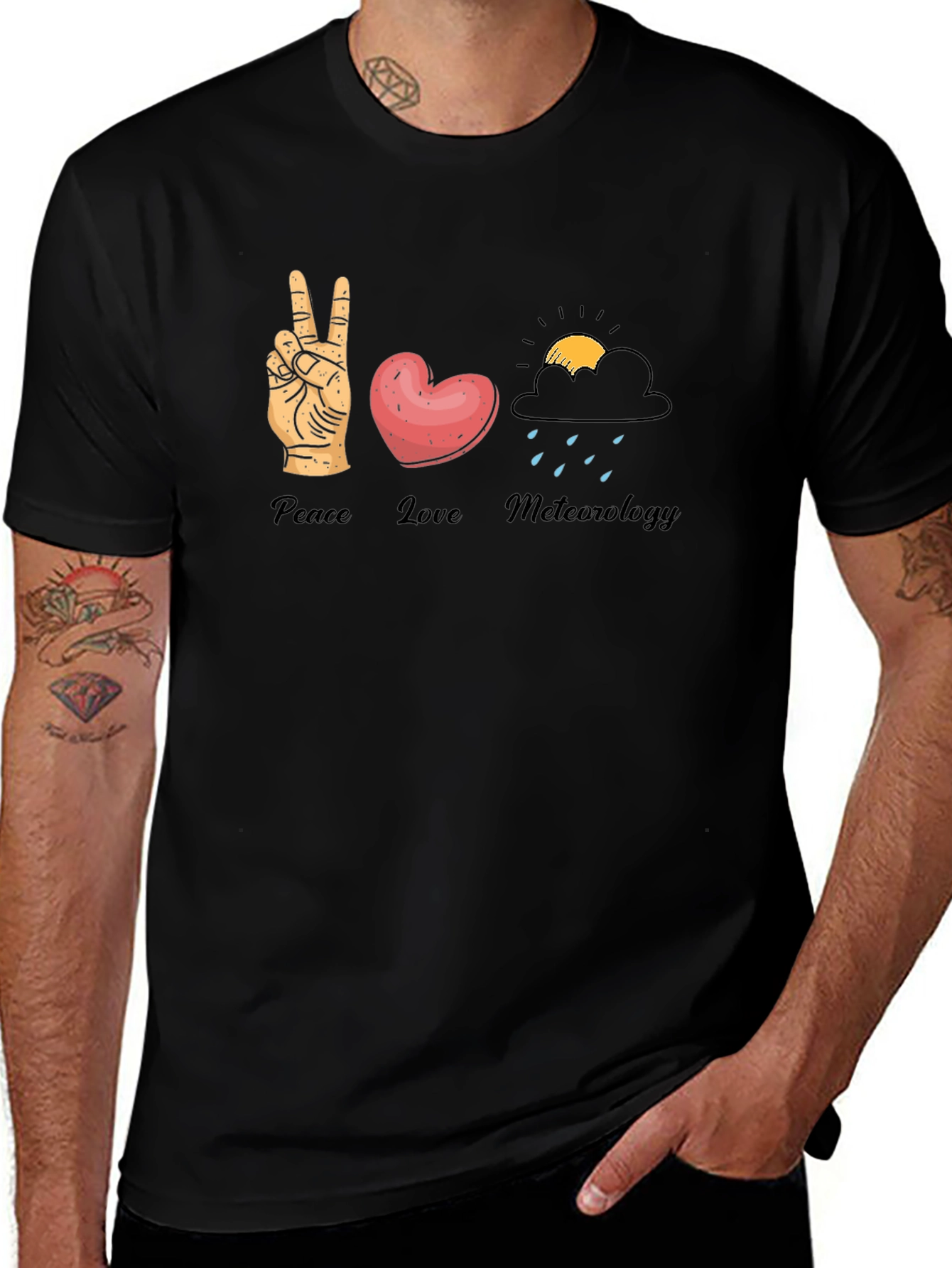 Peace Love Meteorology Graphic T-Shirt