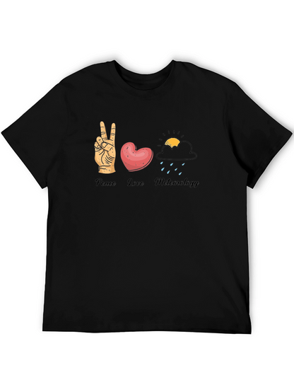 Peace Love Meteorology Graphic T-Shirt