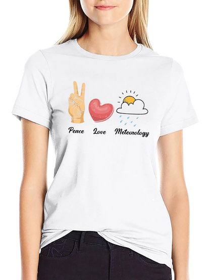 Peace Love Meteorology Graphic T-Shirt
