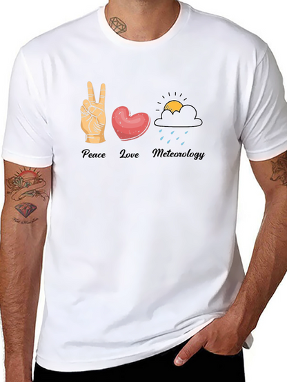Peace Love Meteorology Graphic T-Shirt