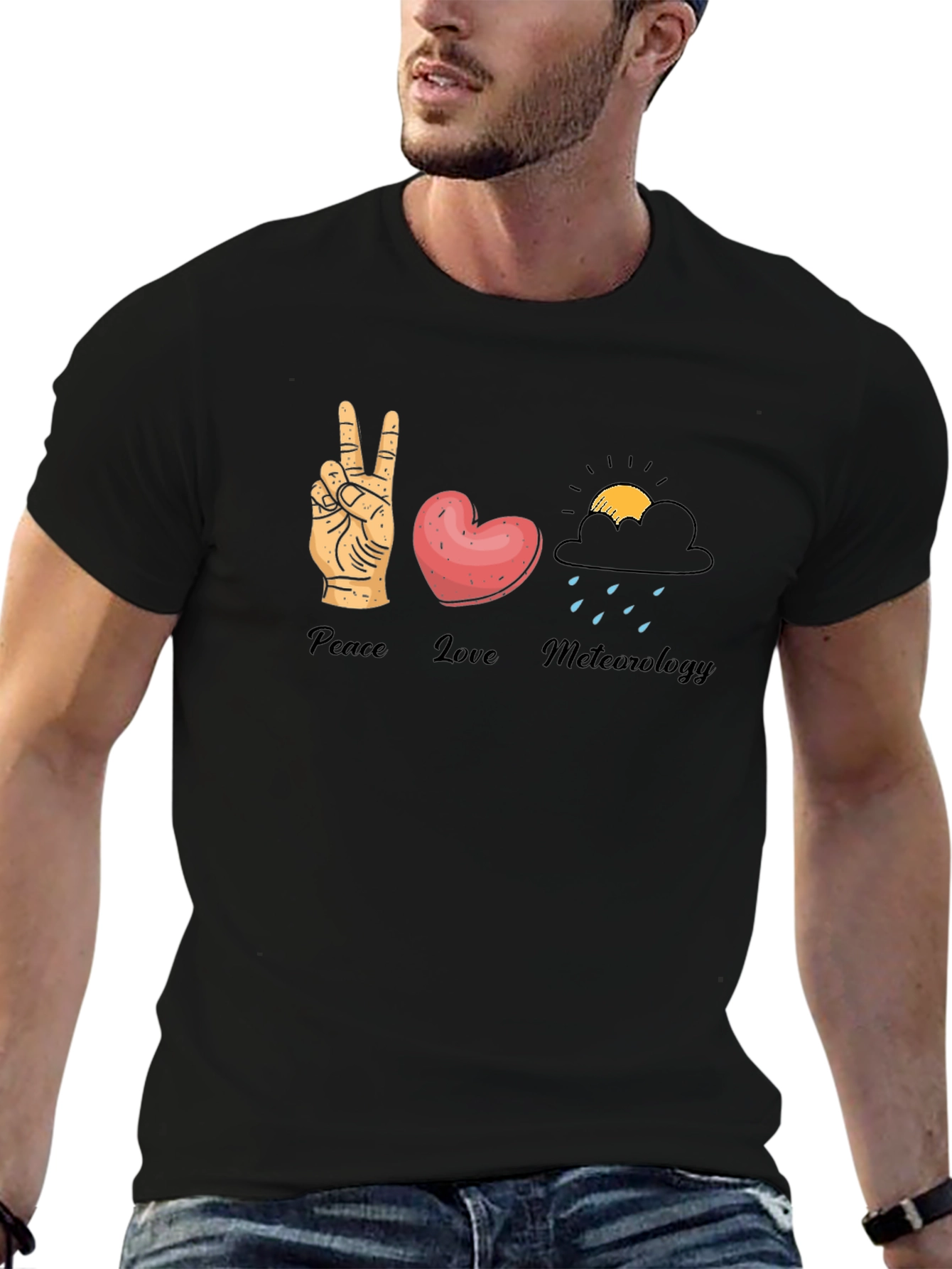 Peace Love Meteorology Graphic T-Shirt
