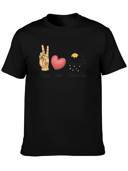 Peace Love Meteorology Graphic T-Shirt