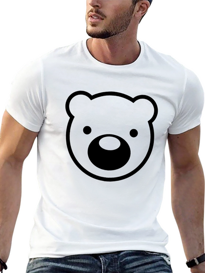 Black Teddy Bear Graphic Tee - Mens Casual T-Shirt
