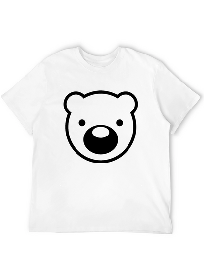 Black Teddy Bear Graphic Tee - Mens Casual T-Shirt