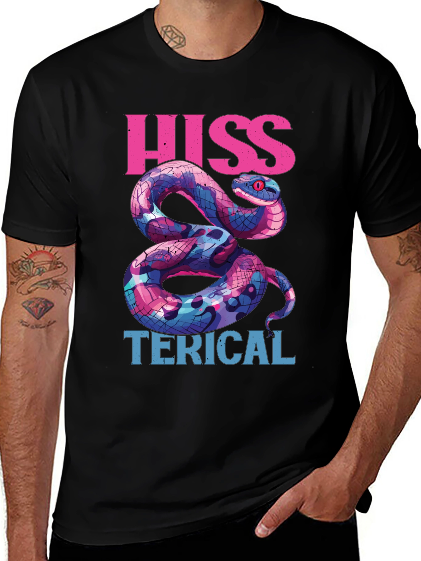 Hiss-terical Snake Graphic Tee - Cool & Funny