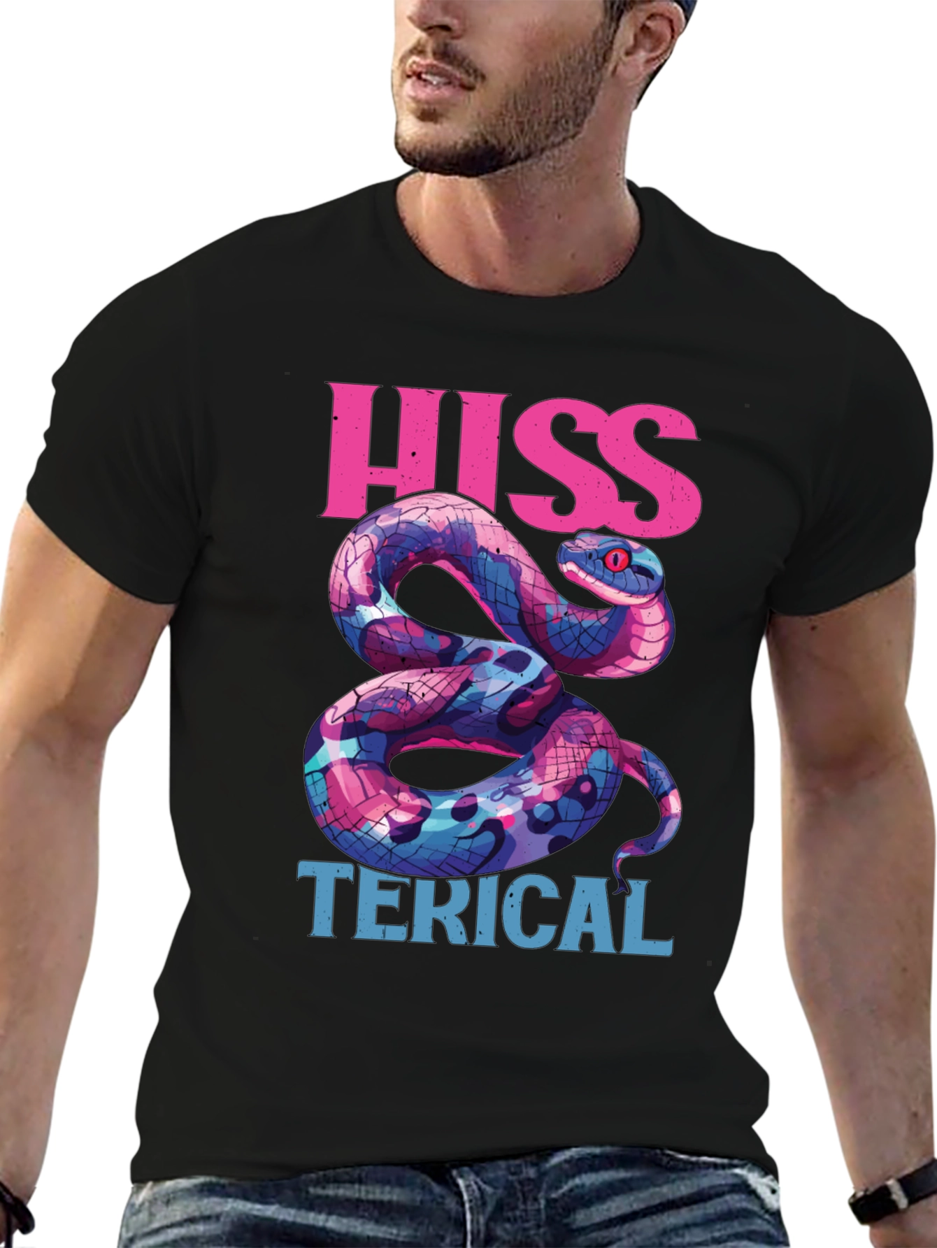 Hiss-terical Snake Graphic Tee - Cool & Funny