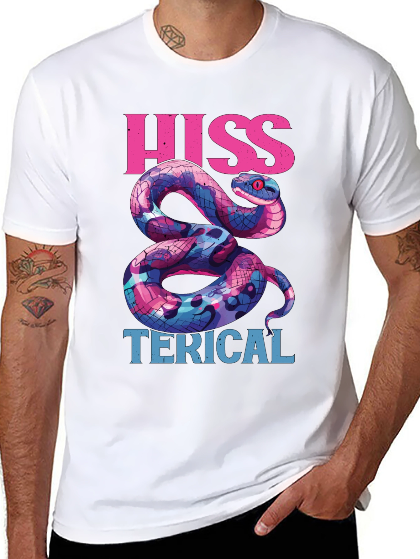Hiss-terical Snake Graphic Tee - Cool & Funny