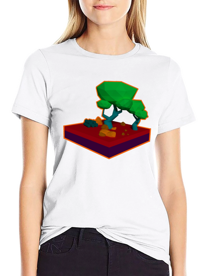 Low-Poly Tree Graphic Black T-Shirt