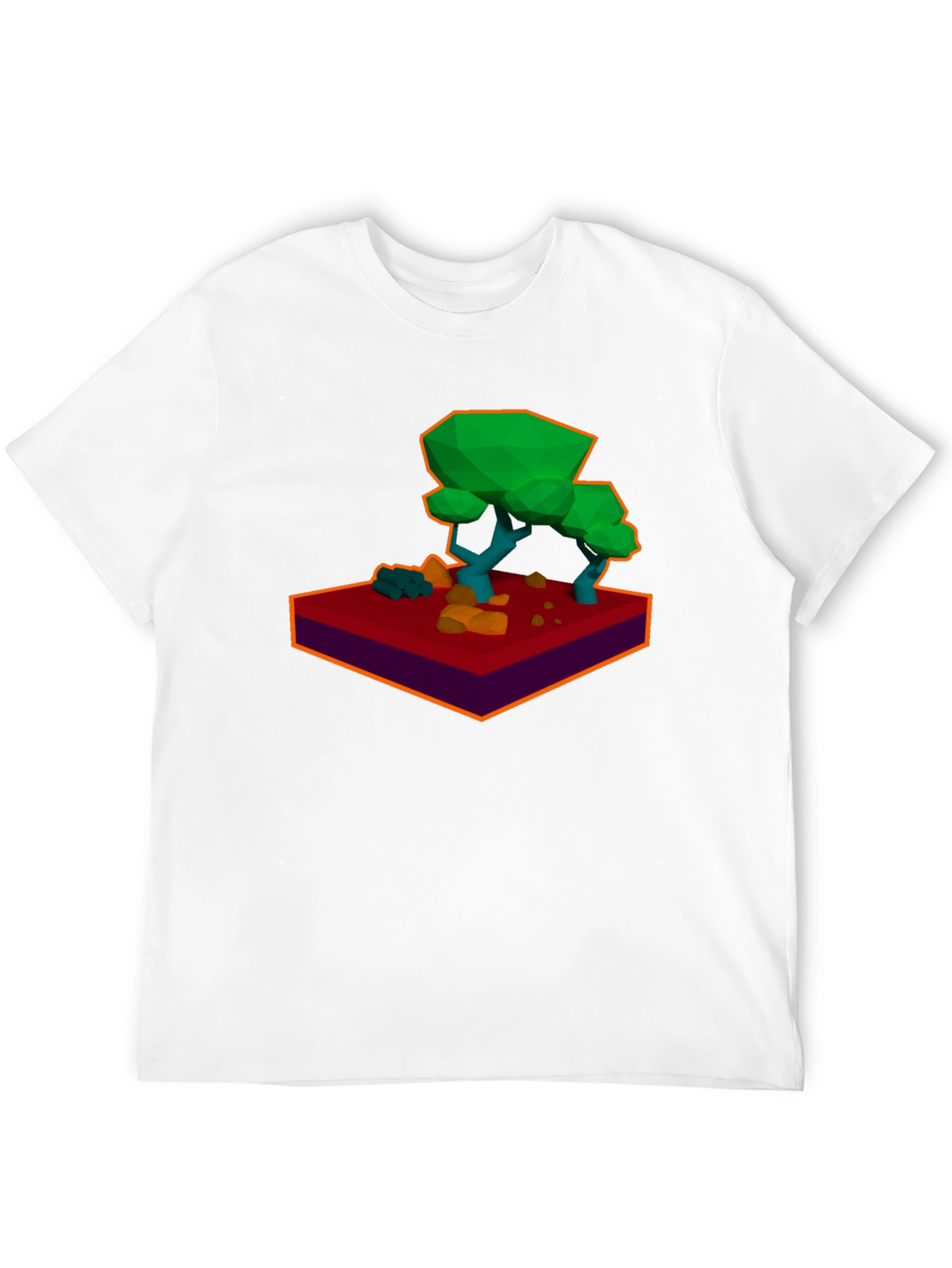 Low-Poly Tree Graphic Black T-Shirt