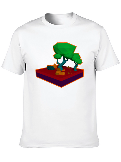 Low-Poly Tree Graphic Black T-Shirt