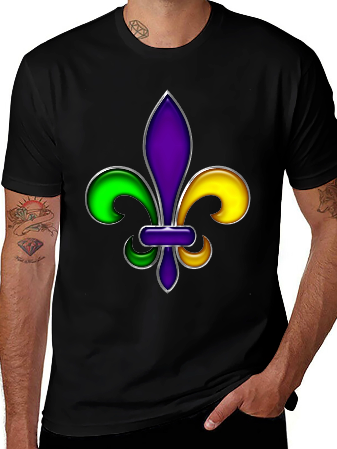 Mardi Gras Fleur-de-lis Graphic T-Shirt