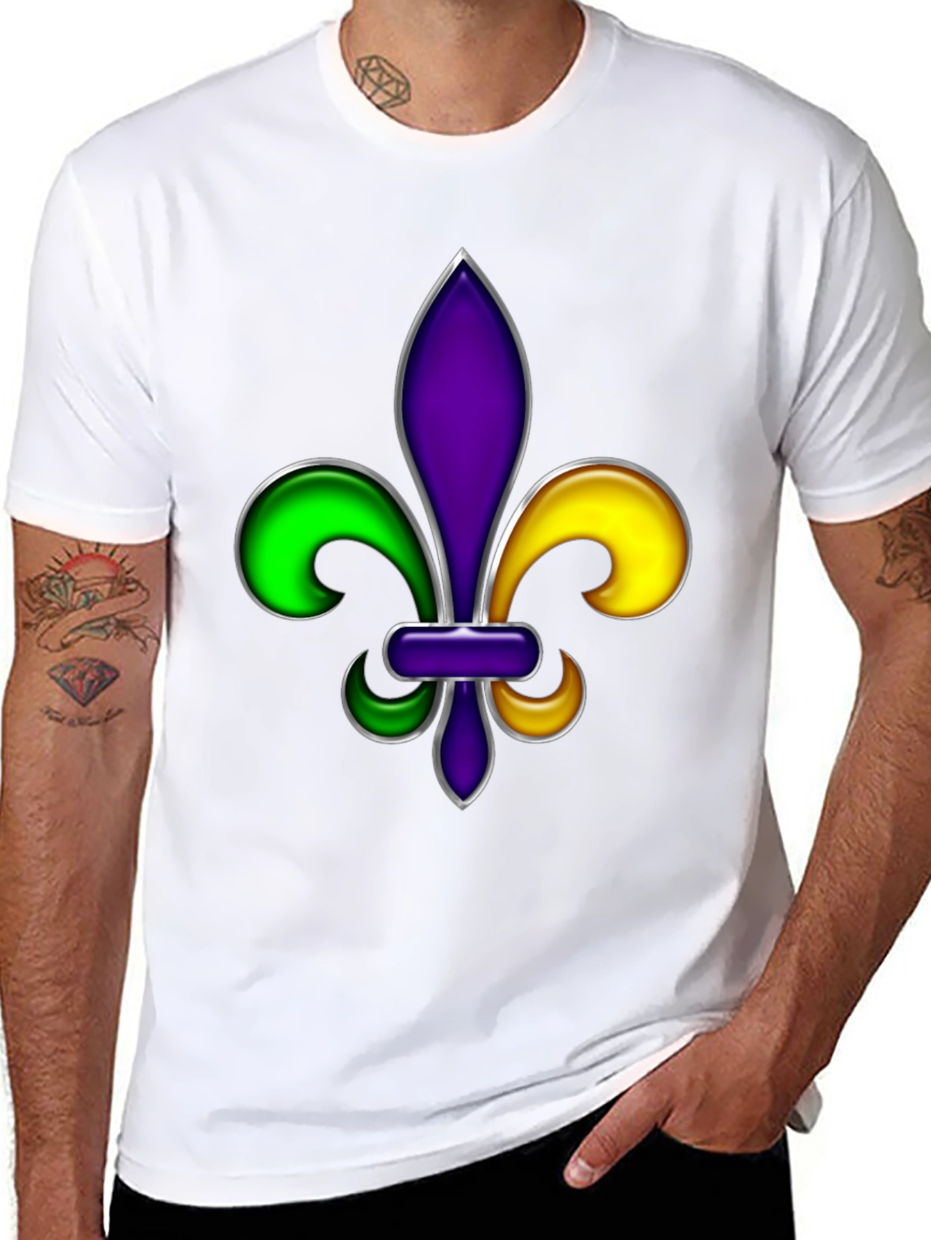 Mardi Gras Fleur-de-lis Graphic T-Shirt