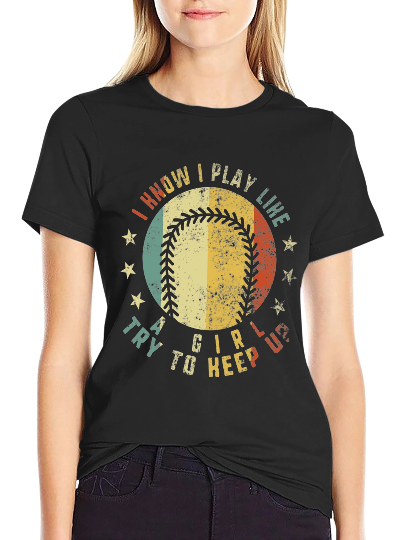 I Know I Play Like A Girl Baseball T-Shirt