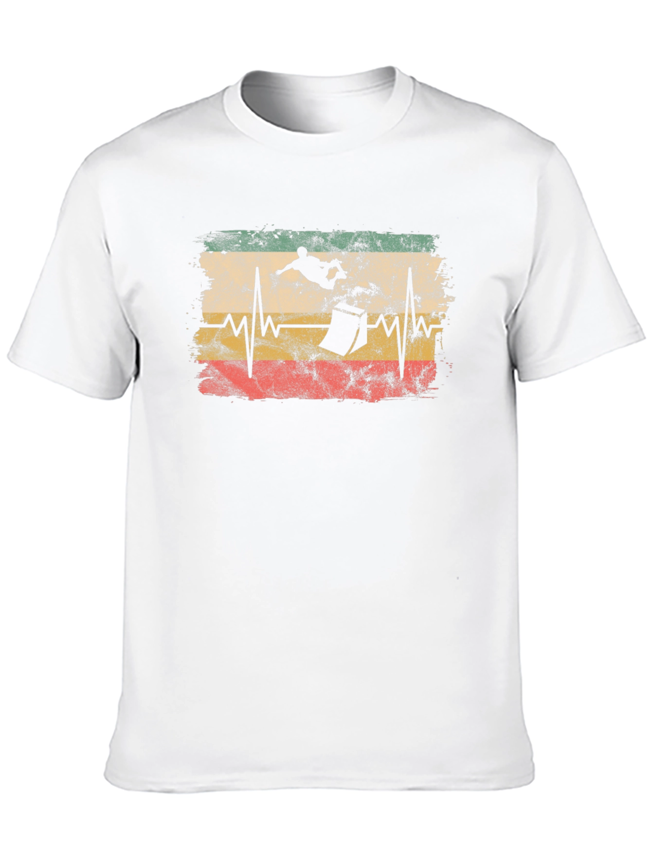 Skateboarding Heartbeat T-Shirt - Black Cotton Tee