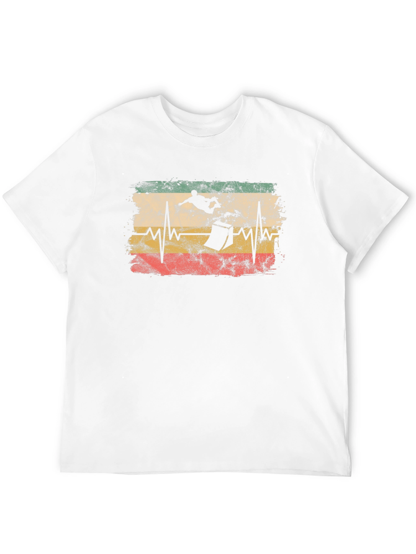 Skateboarding Heartbeat T-Shirt - Black Cotton Tee