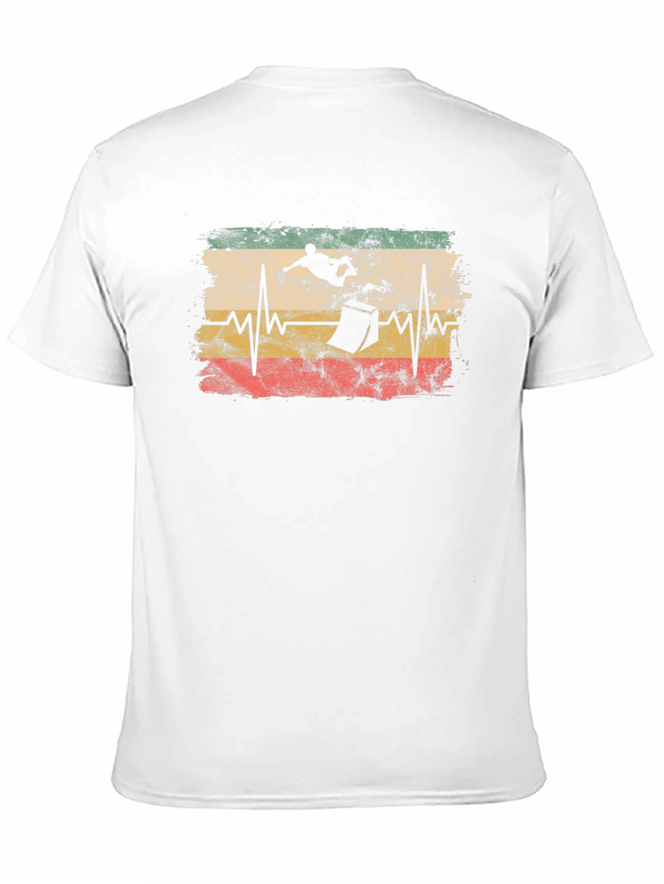 Skateboarding Heartbeat T-Shirt - Black Cotton Tee