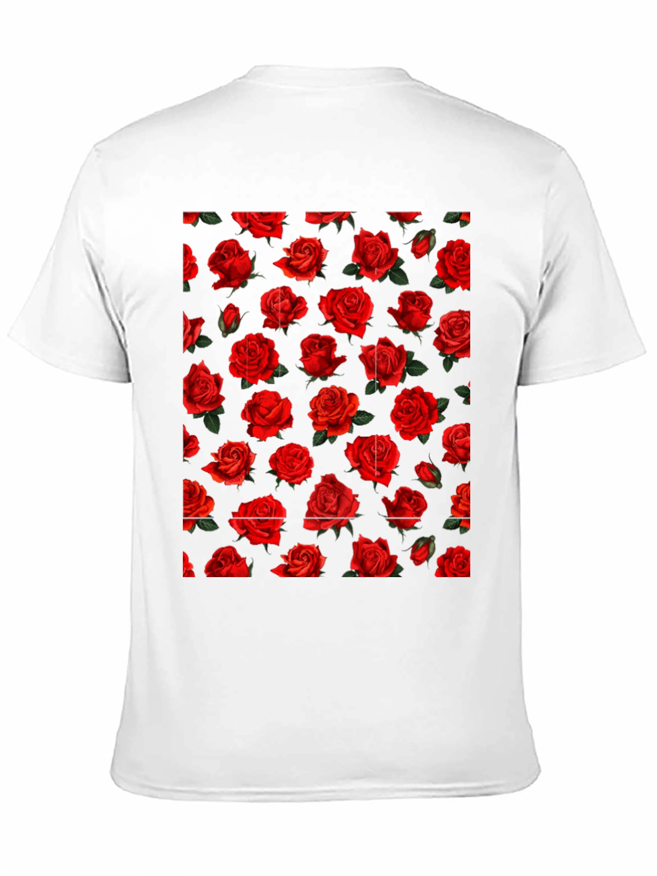 Rose Print Black T-Shirt
