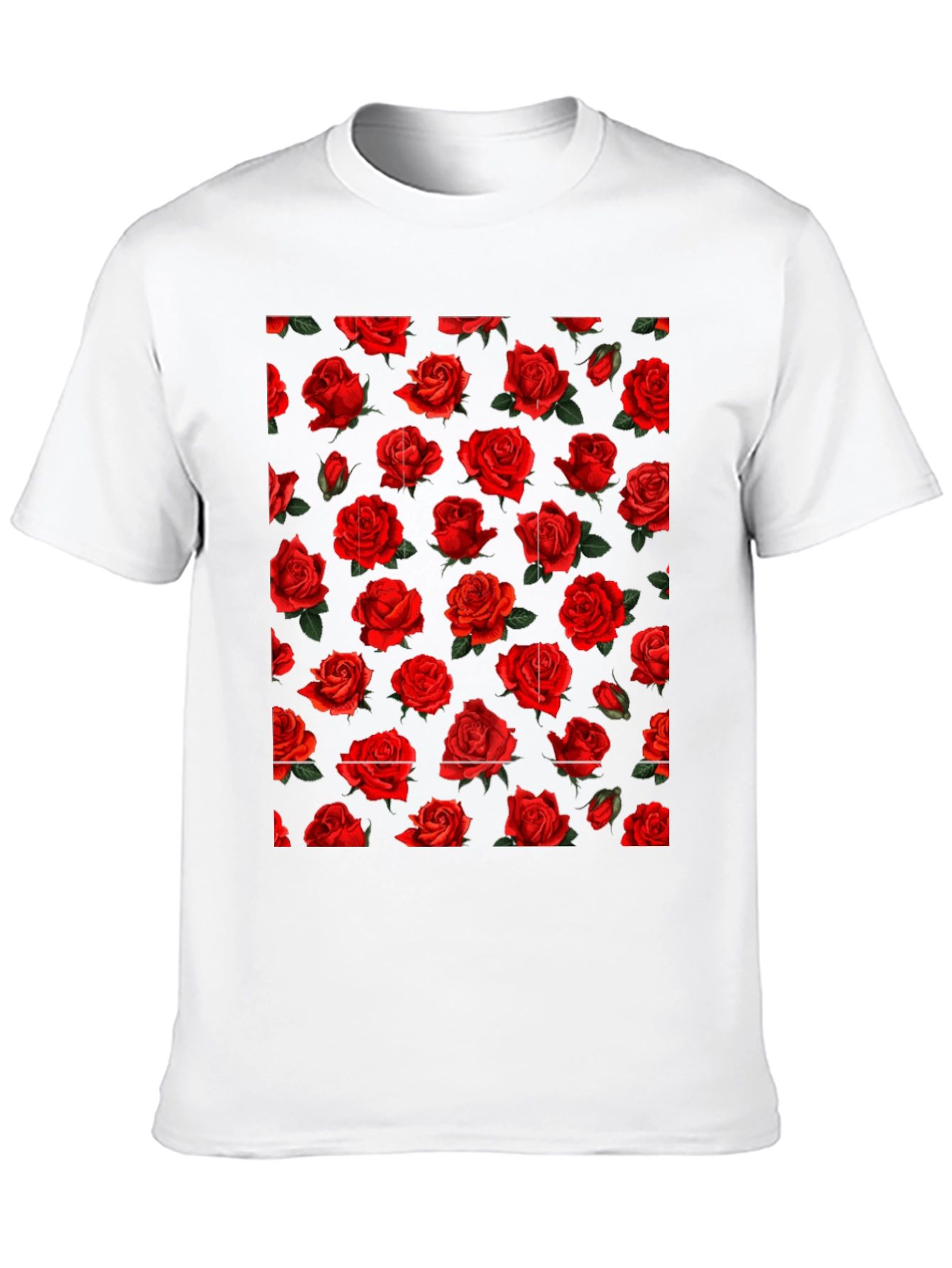 Rose Print Black T-Shirt