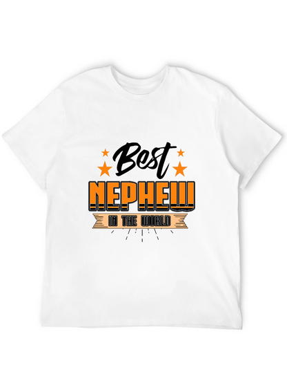 Best Nephew in the World Black Graphic T-Shirt