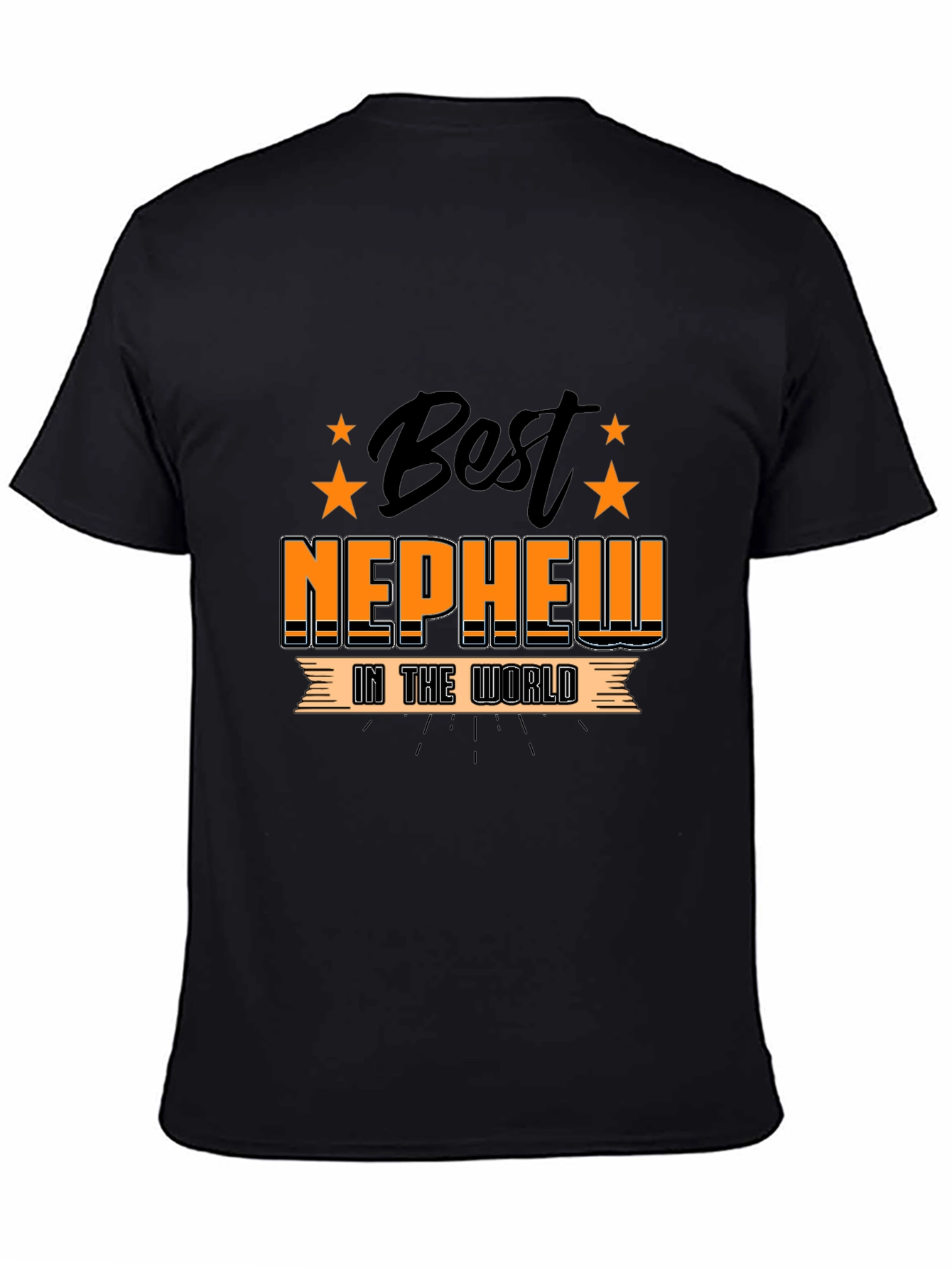 Best Nephew in the World Black Graphic T-Shirt