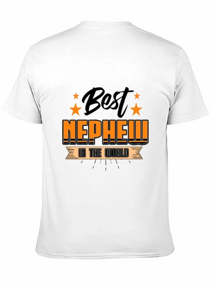 Best Nephew in the World Black Graphic T-Shirt