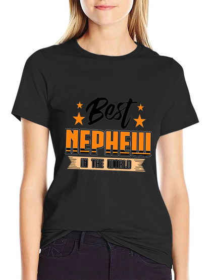 Best Nephew in the World Black Graphic T-Shirt