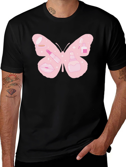 Makeup Butterfly Graphic T-Shirt
