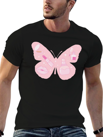 Makeup Butterfly Graphic T-Shirt