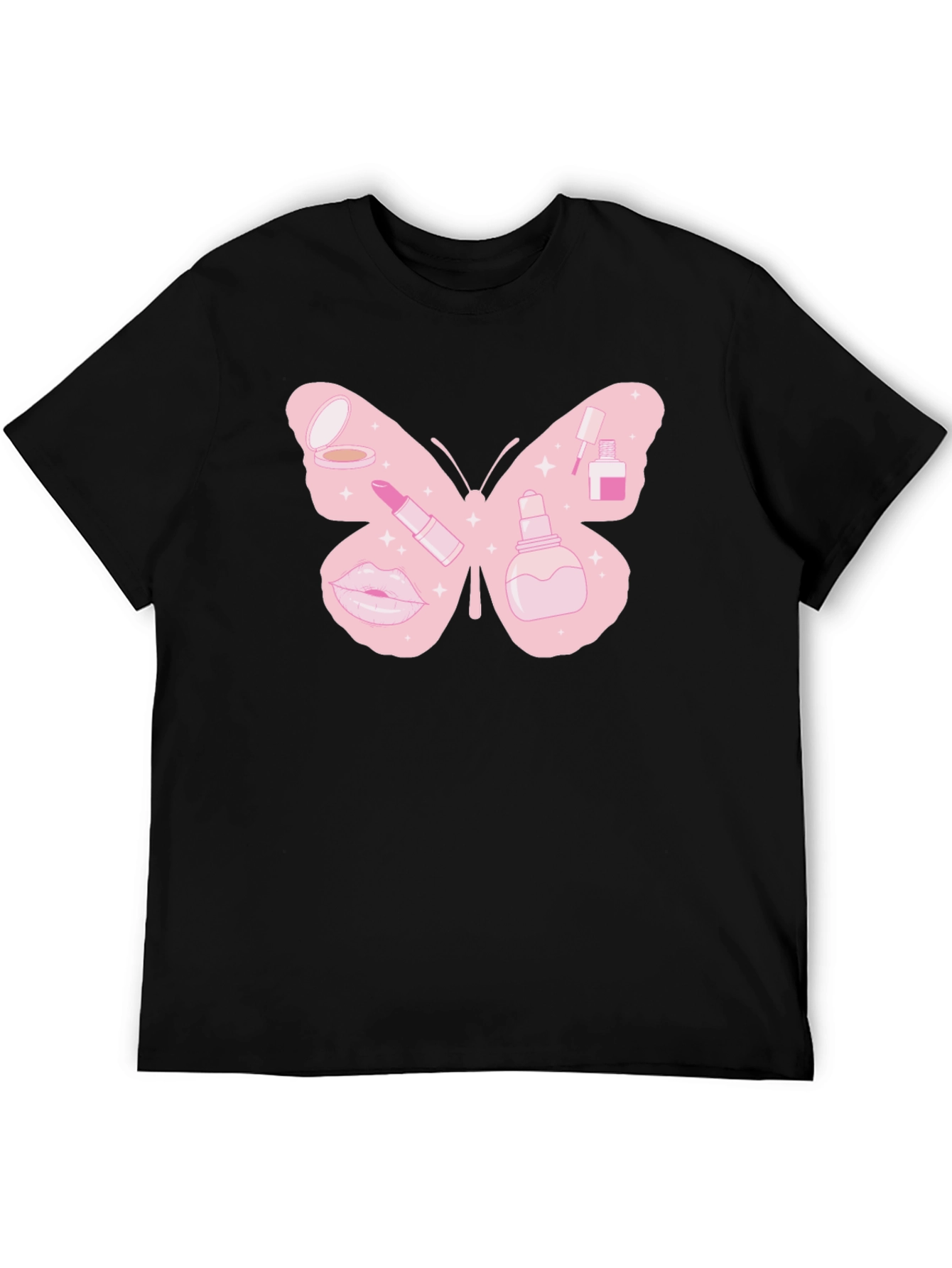 Makeup Butterfly Graphic T-Shirt