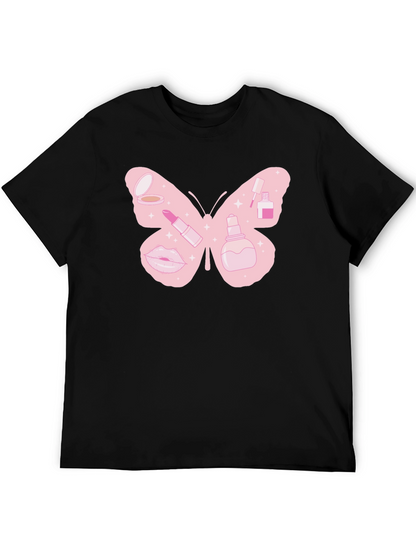 Makeup Butterfly Graphic T-Shirt