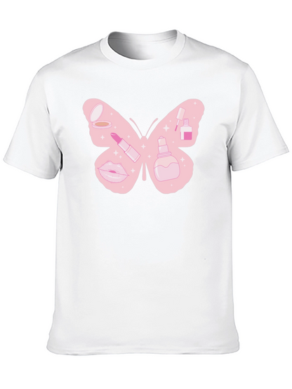 Makeup Butterfly Graphic T-Shirt