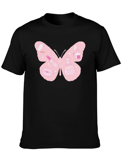 Makeup Butterfly Graphic T-Shirt
