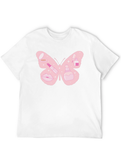 Makeup Butterfly Graphic T-Shirt