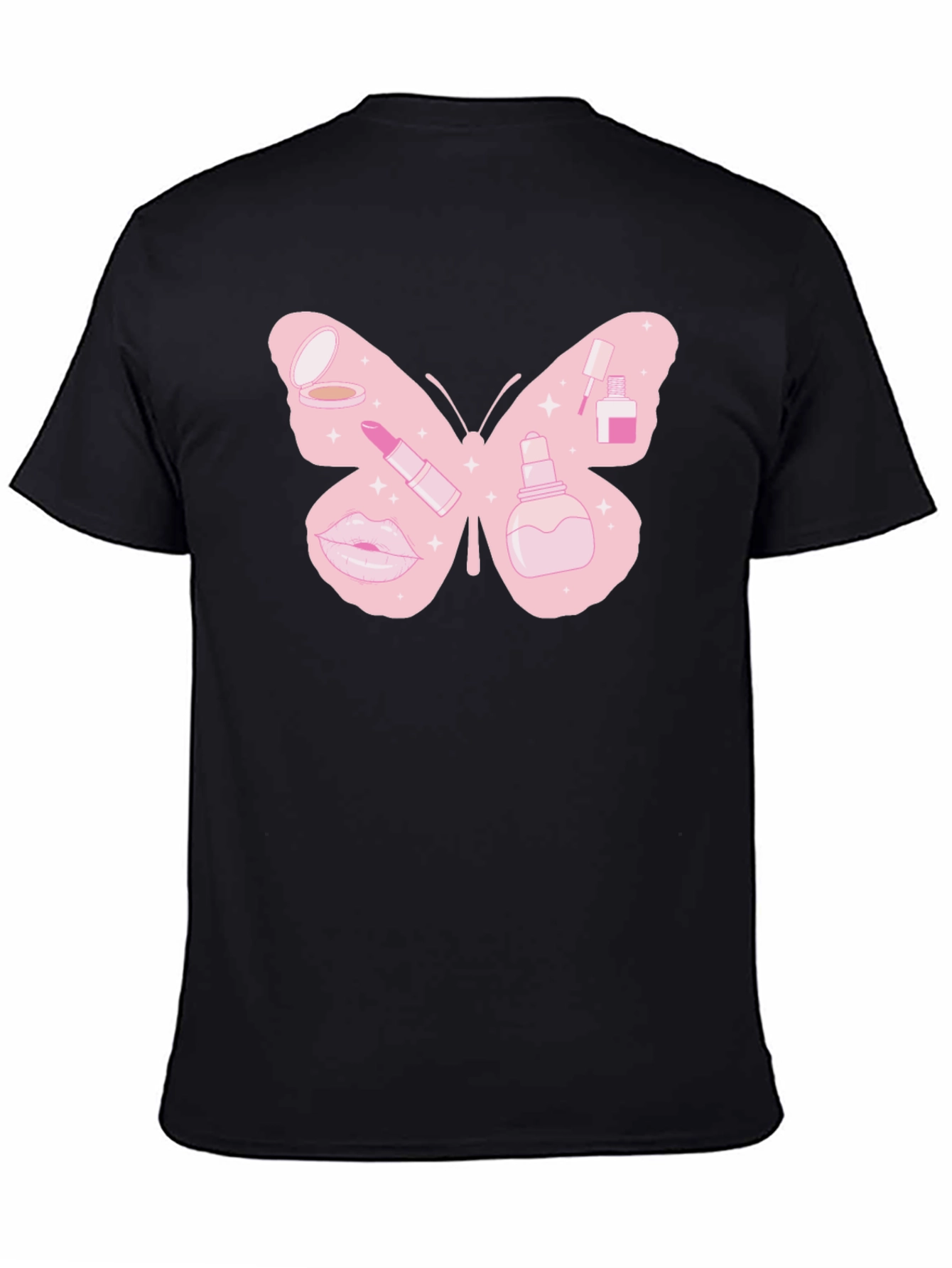 Makeup Butterfly Graphic T-Shirt