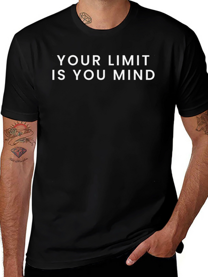 Motivational Your Limit is You Mind Black T-Shirt