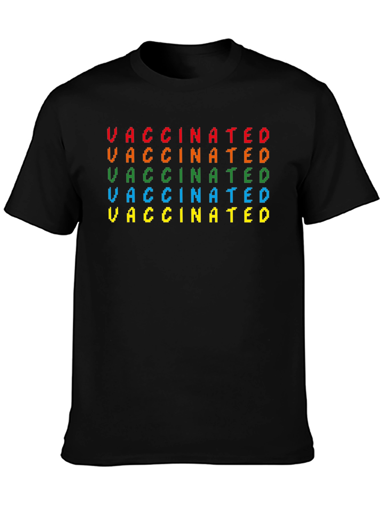 Vaccinated Pixel Art Graphic T-Shirt