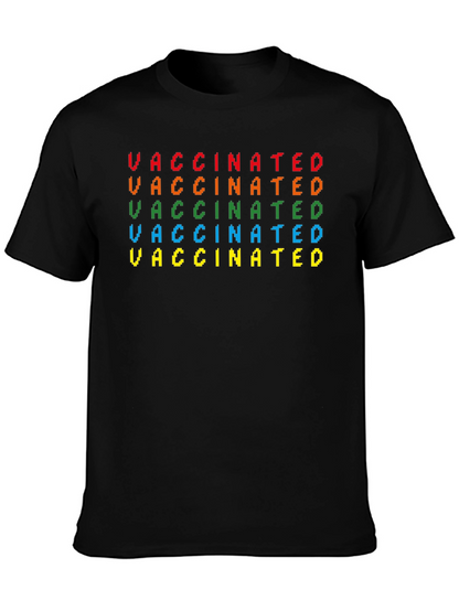 Vaccinated Pixel Art Graphic T-Shirt